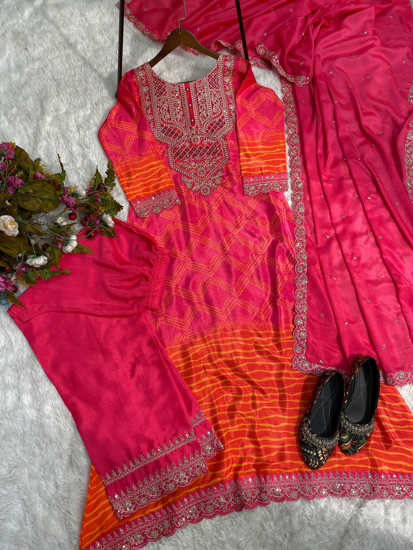 LG 1879 Sequence Mirror Work Kurti With Bottom Dupatta Wholesale Shop In Surat